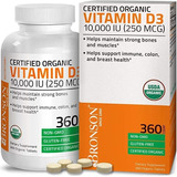 Vitamina D3 360 Tabletas - Bronson - Unidad a $530