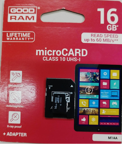 Microsd 16gb Clase 10 C/adaptador 60mb