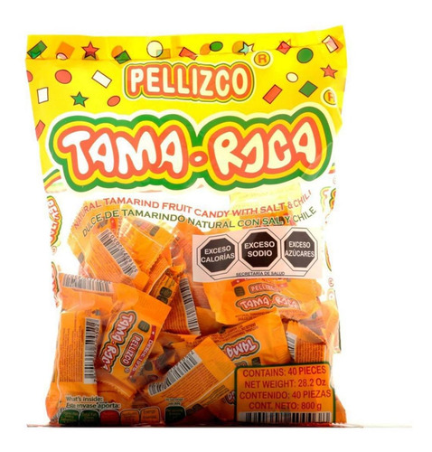 Dulce Tamaroca Tamarindo Natural Pellizco 40 Piezas 800g