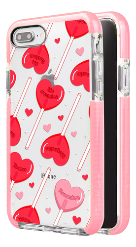 Funda Para iPhone Para Mujer Paletas Corazones Con Nombre