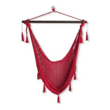 Silla Hamaca, Columpio Color Rojo, 100% Artesanal Algodón 