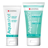 Kit Aqua Shot Face Cream + Gel Exfoliante Lidherma