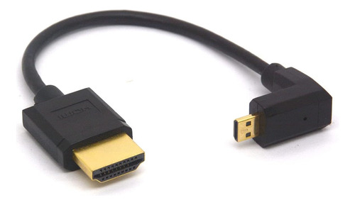 Glhong Cable Micro Hdmi En Ángulo, Convertidor De Adaptador 