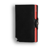 Billetera Walla Wallets Vintage Black Fire Rfid Cuero Rojo