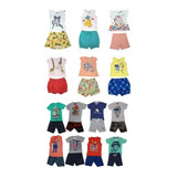 Kit Camiseta E Shorts Fem E Masc Infantil Todos Os Tam !