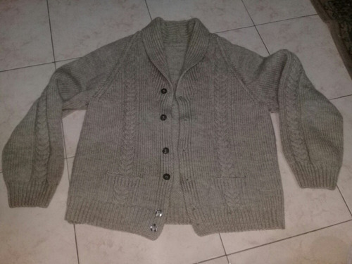 Campera Lana Gris 2 Bolsillos Talle 42