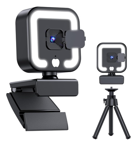 Hemisol 4k Webcam, Web Camera With Microphone And Fill Li...