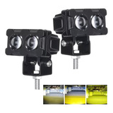 Faros Auxiliares De Lupa Focos Luz Led Doble Color 160w Auto