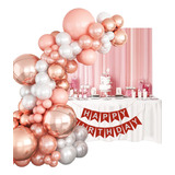 Decoración De Globos De Cumpleaños De Oro Rosa 113pk