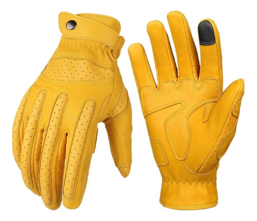 Guantes De Moto De Piel De Oveja, Pantalla Táctil, Estilo