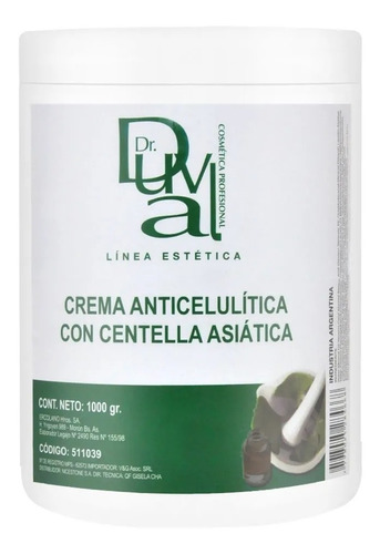 Crema Anticelulítica Con Centella Asiática Dr Duval 1kg