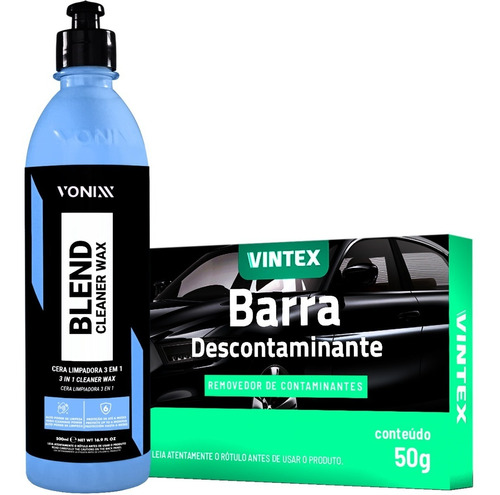 Blend Cleaner Wax Vonixx Automotiva + Clay V-bar 50g Vintex