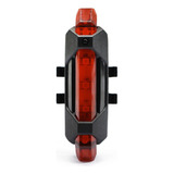 Luz Led Bicicleta Recargable Usb Roja - Trasera Color Rojo