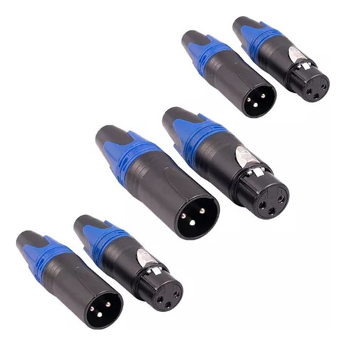 Conectores Macho Y Hembra Para Xlr Canon, 6 Piezas