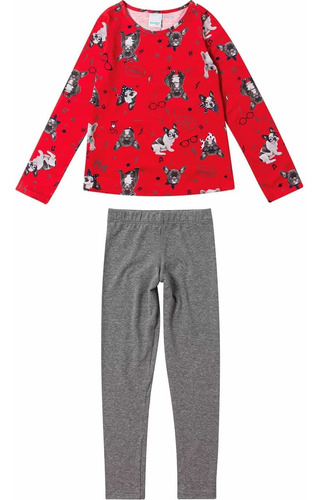 Conjunto Infantil Feminino Inverno Vermelho Dog Malwee