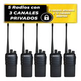 5 Radios Con 3 Canales Completamente Privados Y 13 Abierto