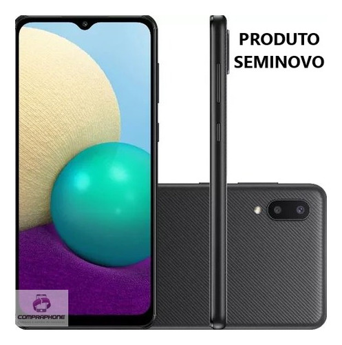 Galaxy A02 32gb (preto) - Muito Bom - Usado