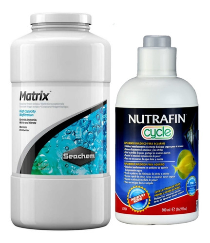 Matrix 1l Y Bacteria Cycle 500ml Material Filtrante P/acuari