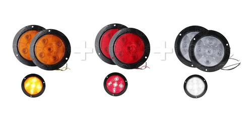 6 Plafones 5 Hiper Led Redondo Fija Estrobo 4 Pulgad 12-24vf