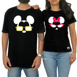 Kit 2 Camiseta Casal Namorados Estampa Cara Mickey Mousse