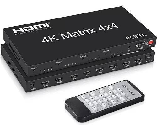 Matrix Hdmi 4k 4x4 Splitter/switch Seletor 4k - 4 Saidas