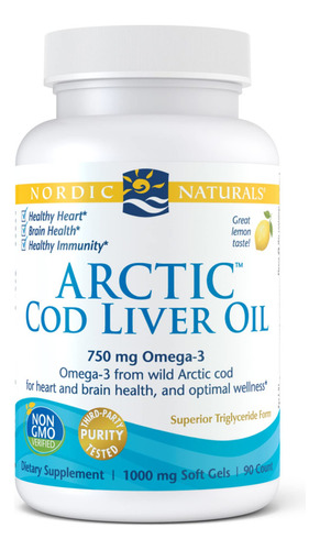 Nordic Naturals Aceite De Hgado De Bacalao Rtico, Limn, 90 G