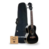 Ukelele Soprano Sonun 21'' Waimea Negro Con Funda Mlab