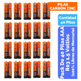 Conveniente Pack De 40 Pilas Tamaño Aaa, R03 1.5 Voltios