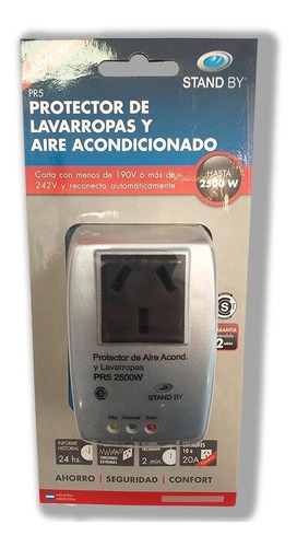 Protector Tensión Aire Lavarropas Heladera 2500w Pr5 20amp