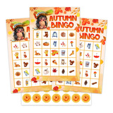 Petcee Tarjetas De Juego De Bingo De Otoño Para Niños Adulto