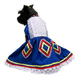 Vestido Perro Traje Típico Jalisco Talla 6 Azul Pet Pals