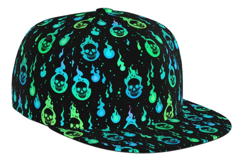 Scary Skulls In Bright Flames - Gorra De Béisbol Ajustable.