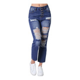 Jeans Moda Recto Mujer Azul Capricho 76804801