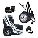 Kit Boxe Treino Kickboxing Luva Bandagem Bucal Bolsa Spank 