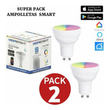 Ampolleta Smart Gu10 Wifi Rgb Control Desde Celular. Pack 2