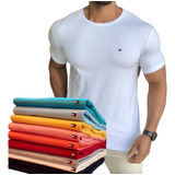 5 Camisetas Gola Redonda Basicas Camisas Kit Bordado Lala