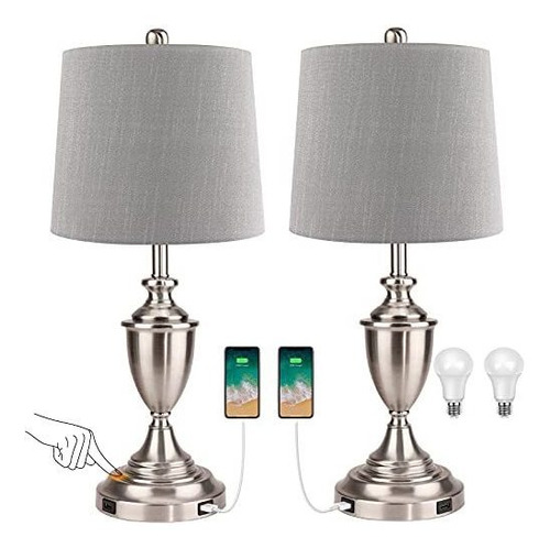 Lámpara De Mesa - Touch Control Table Lamp Set Of 2, 3-way D