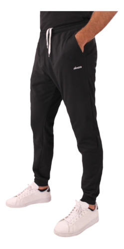 Pantalon Jogging Imago Negro Algodon Rustico