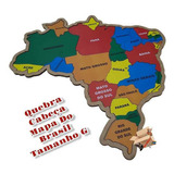 Brinquedo Madeira Quebra Cabeça Mapa Do Brasil Tam. G 26 Pcs