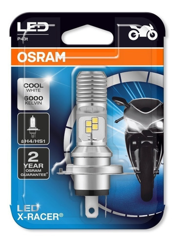 Lámpara Moto H4 Led Pt43 12v Osram X-racer 6000k 