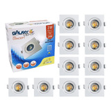 10 Spot Led Direcional Quadrado 3w Branco Quente 3000k Biv