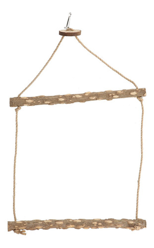 Jaula Grande De Madera Natural Bird Swing Para Colgar Pájaro