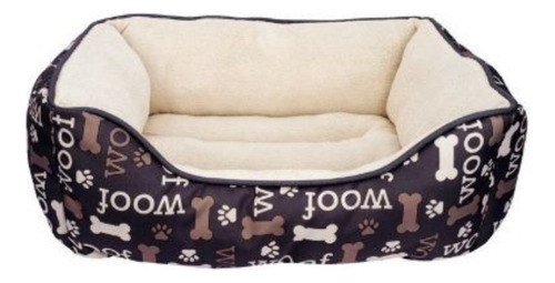 Dogit Dreamwell Cama Perro Rectangular Woof Negra 60x51cm