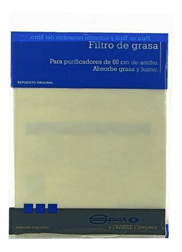 Filtro De Grasa 2 Unidades Spar Para Purificadores