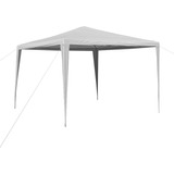 Gazebo De Rafia Impermeable 3 X 3 Blanco Estructura Acero