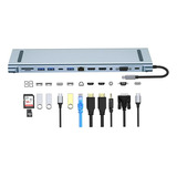 Estación De Acoplamiento Usb Tipo C 12 En 1 Con 2 Hdmi Para