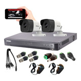 Kit Seguridad Hikvision Dvr 4ch + 2 Camara Full Hd Exterior