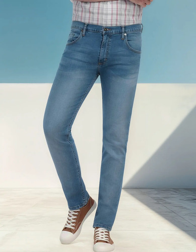 Pantalón Lee Jeans Azul Claro Skinny Tiro Bajo Caballero 890