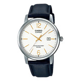 Reloj Casio Mts-110l-7avdf Hombre 100% Original Color De La Correa Negro Color Del Bisel Plateado Color Del Fondo Blanco