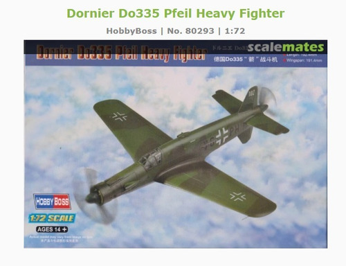 Maqueta Armable Avión  Alemán Dornier 335 Pfeil. 1/72.  Jp